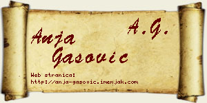 Anja Gašović vizit kartica